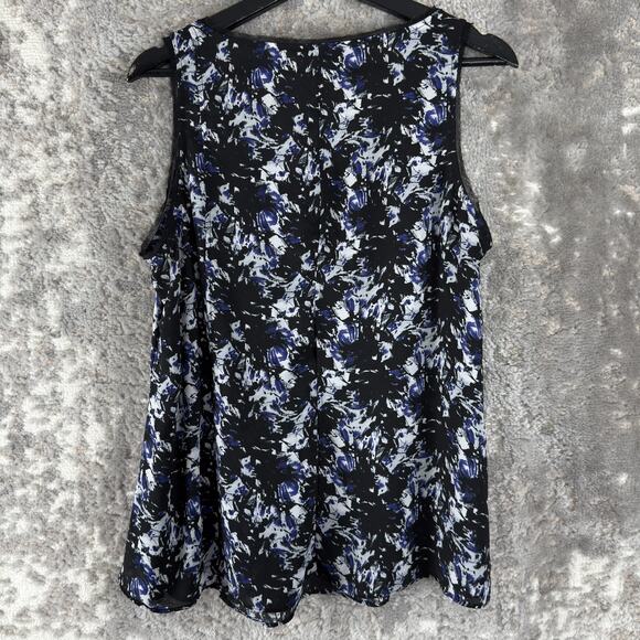 Simply Vera Want Size L Abstract V NEck Top Casual Sleeveless Pullover - Picture 4 of 9